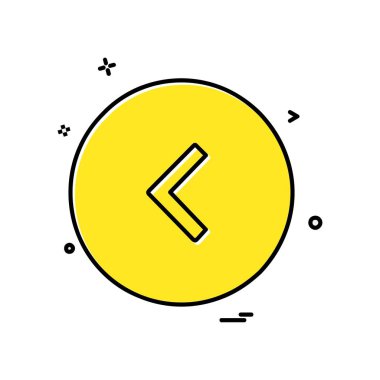 Sol ok simgesi tasarım vektörü