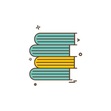 Kitapların simge tasarım vektörü