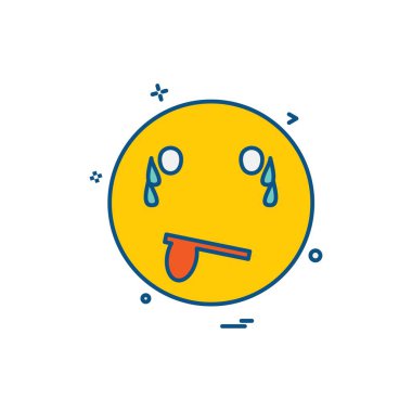 Emoji simgesi tasarım, renkli vektör çizim