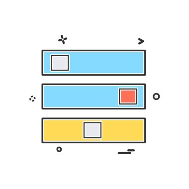 Menü simgesi tasarım, renkli vektör çizim