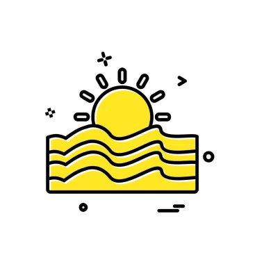 Güneş simgesi tasarım vektörü