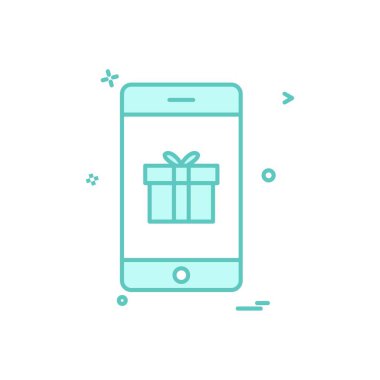 Mobil hediye kutusu simge vektör tasarımı