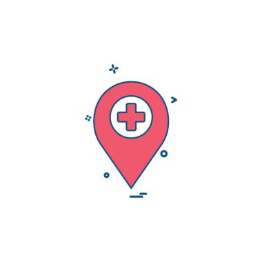 Tıbbi simge tasarım, renkli vektör çizim