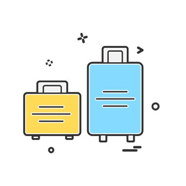 Seyahat çanta simge tasarlamak vektör