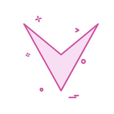 Aşağı ok simgesi tasarım vektörü