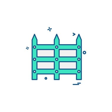 Duvar simgesi tasarım, renkli vektör çizim