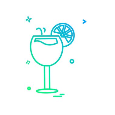 İçki simgesi tasarım, renkli vektör çizim 