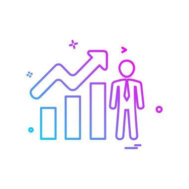 İş grafiği düz simge vektör çizim 