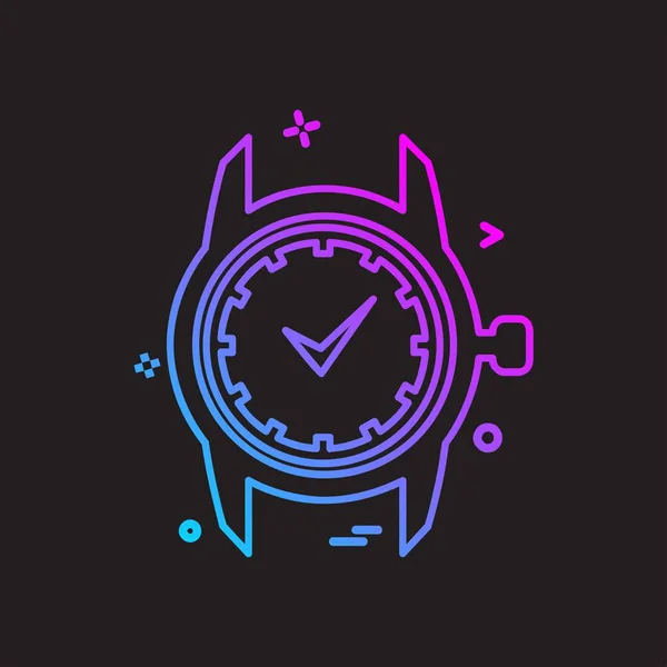 Horloge Pictogram Ontwerp Kleurrijke Vectorillustratie — Stockvector