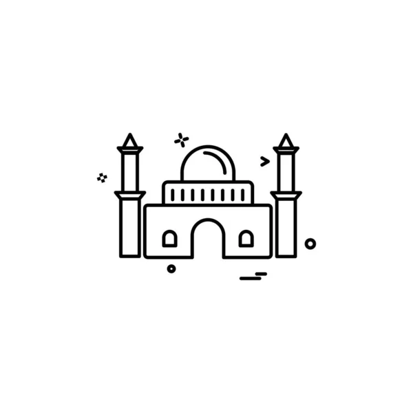 Mosquée Icône Design Vecteur — Image vectorielle