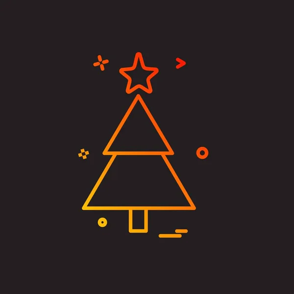 Árbol Navidad Icono Diseño Vector — Vector de stock