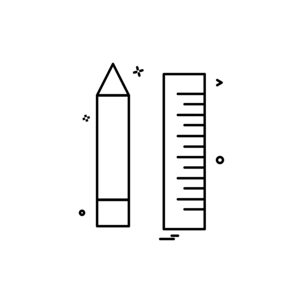 Vecteur Conception Icône Échelle Crayon — Image vectorielle