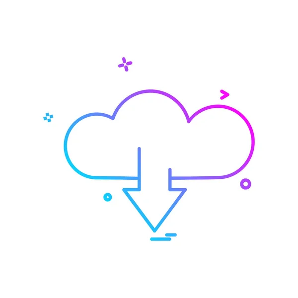 Wolke Icon Design Bunte Vektorillustration — Stockvektor