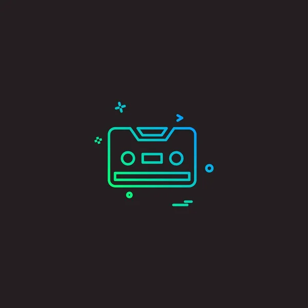 Cassette Icono Diseño Vector — Vector de stock