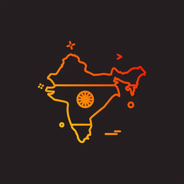 Mapa India Icono Vector Diseño — Vector de stock