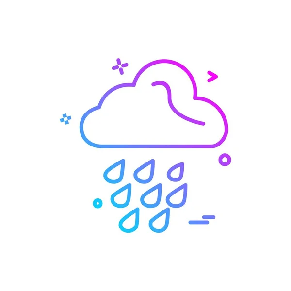 Icono Lluvia Vector Diseño — Vector de stock