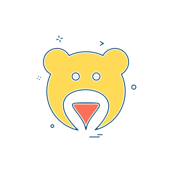 Bear Icon Design Colorful Vector Illustration — Stock Vector