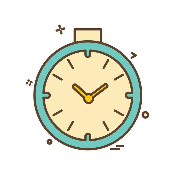 Reloj Icono Plano Vector Ilustración — Vector de stock