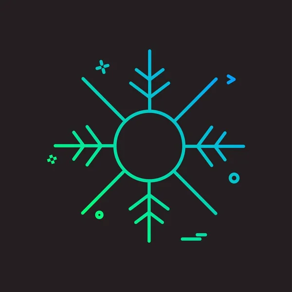Colorful Snowflake Icon Black Background — Stock Vector