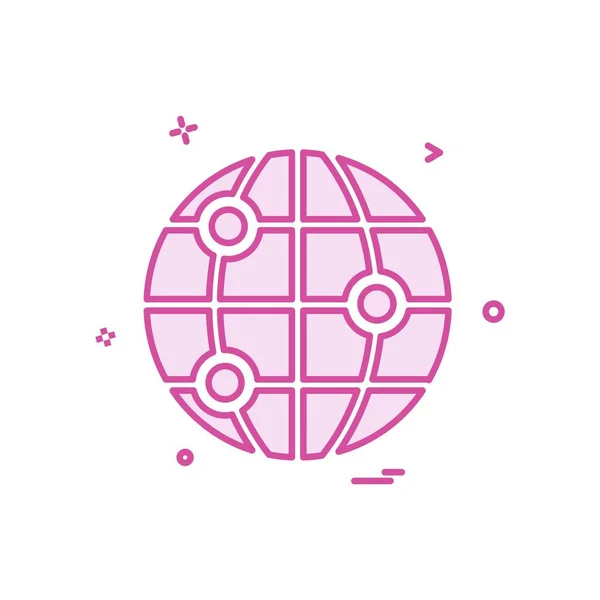 Globe Icon Design Illustration Vectorielle — Image vectorielle