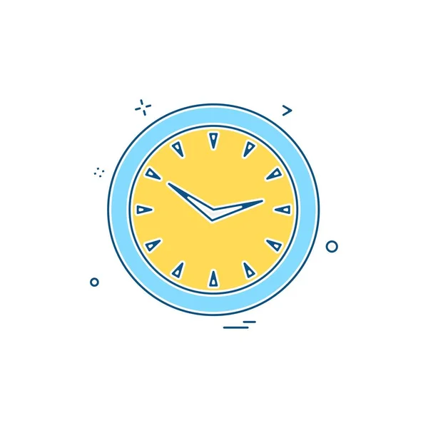 Reloj Icono Plano Vector Ilustración — Archivo Imágenes Vectoriales