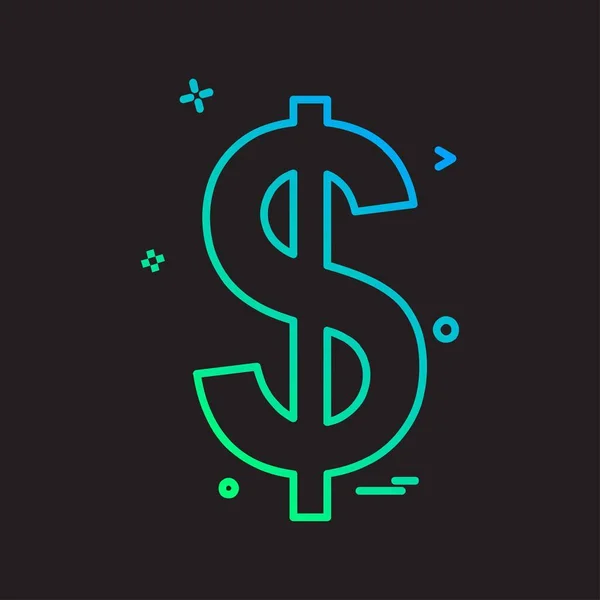 Dollar Pictogram Ontwerp Kleurrijke Vectorillustratie — Stockvector