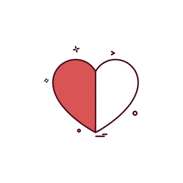 Herz Icon Design Vektorillustration Für Den Valentinstag — Stockvektor