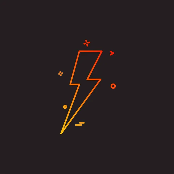 Thunder Icon Design Vector — Stock Vector