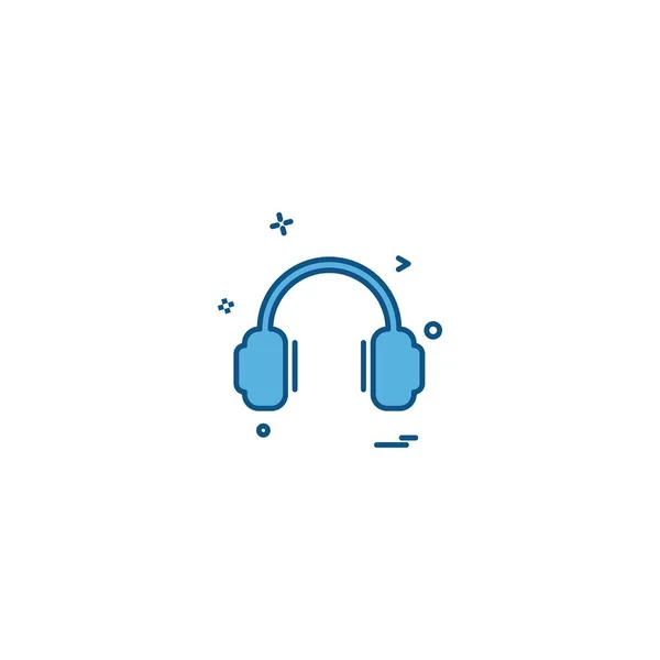 Auriculares Icono Diseño Vector — Vector de stock