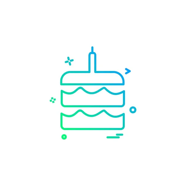 Kuchen Icon Design Bunte Vektorillustration — Stockvektor