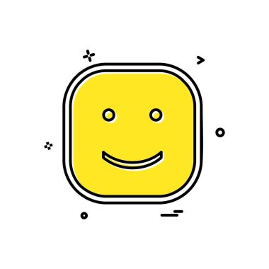 Mutlu emoji simgesi tasarım, renkli vektör çizim