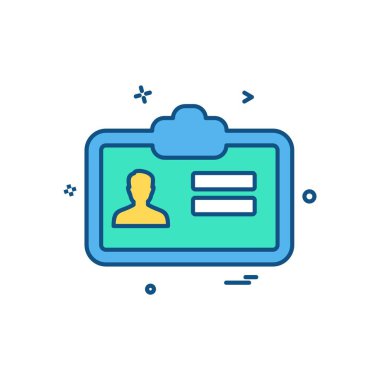 ID kart simgesi vektör illüstrasyonu 