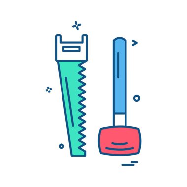 Günlük çekiç işçiliği ikon vektör tasarımına şahit oldu