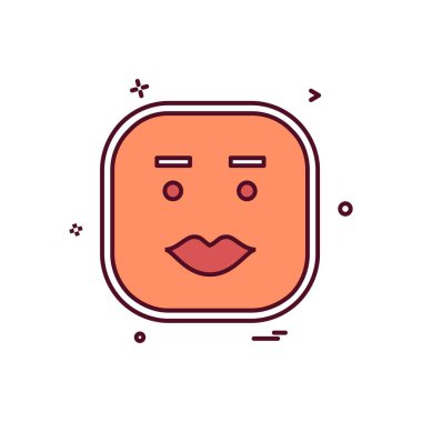 Mutlu emoji simgesi tasarım, renkli vektör çizim