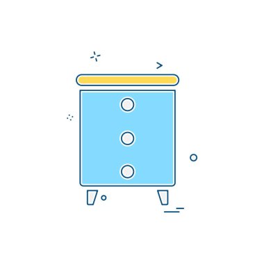 Mobilya simgesi tasarım, renkli vektör çizim