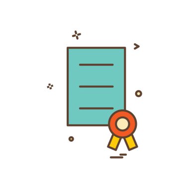 Belge dosya ödül şerit simge vektör tasarım ödülü