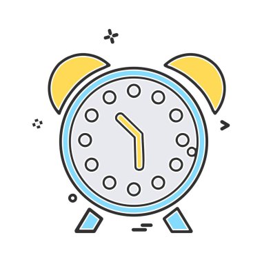 saat düz ikon vektör illüstrasyonu 