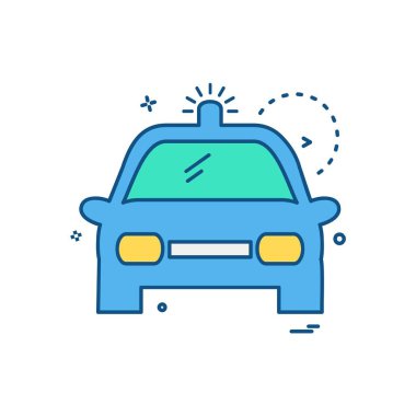 Araba yassı ikon vektör çizimi 