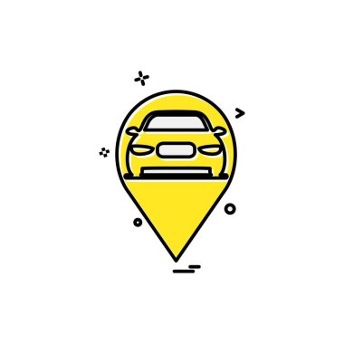 Araba atölyesi simge tasarım vektörü 