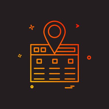 Gezinti simgesi tasarım, renkli vektör çizim