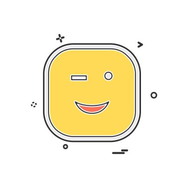 Mutlu emoji simgesi tasarım, renkli vektör çizim