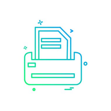 Yazıcı simgesi tasarım, vektör çizim