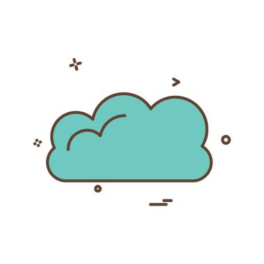 Bulut simgesi tasarım, renkli vektör çizim