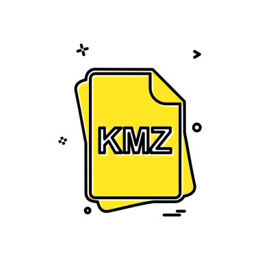 KMZ dosya tipi simge tasarım vektörü