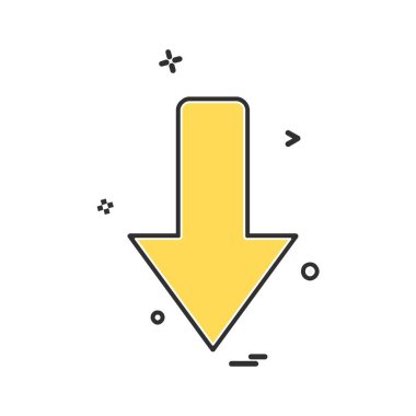 Aşağı ok simgesi tasarım vektörü