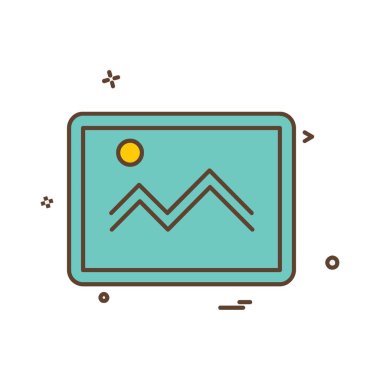 Görüntü simgesi tasarım, renkli vektör çizim