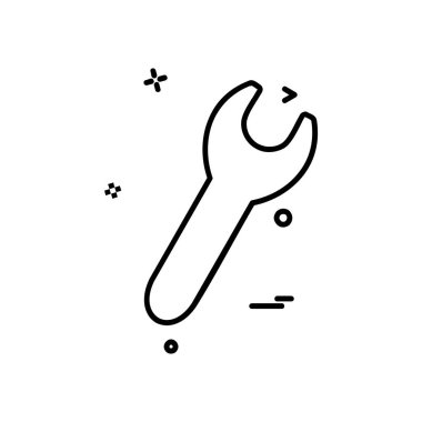 İngiliz anahtarı simgesi tasarım, renkli vektör çizim