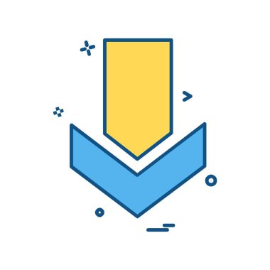 Aşağı ok simgesi tasarım vektörü