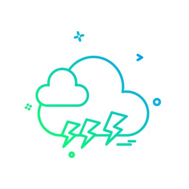 Bulut simgesi tasarım, renkli vektör çizim