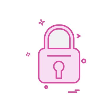 kilit düz simge vektör çizim 